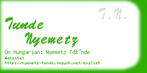 tunde nyemetz business card